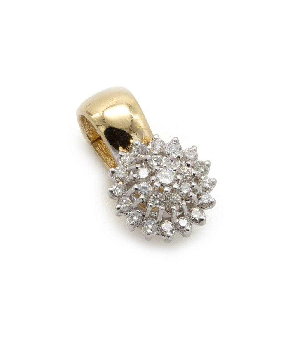 Brillant Clipanhänger 585er Gold bicolor