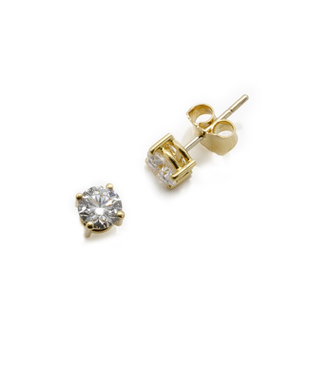Ohrstecker mit CVD Brillant-Solitär 750er Gelbgold 