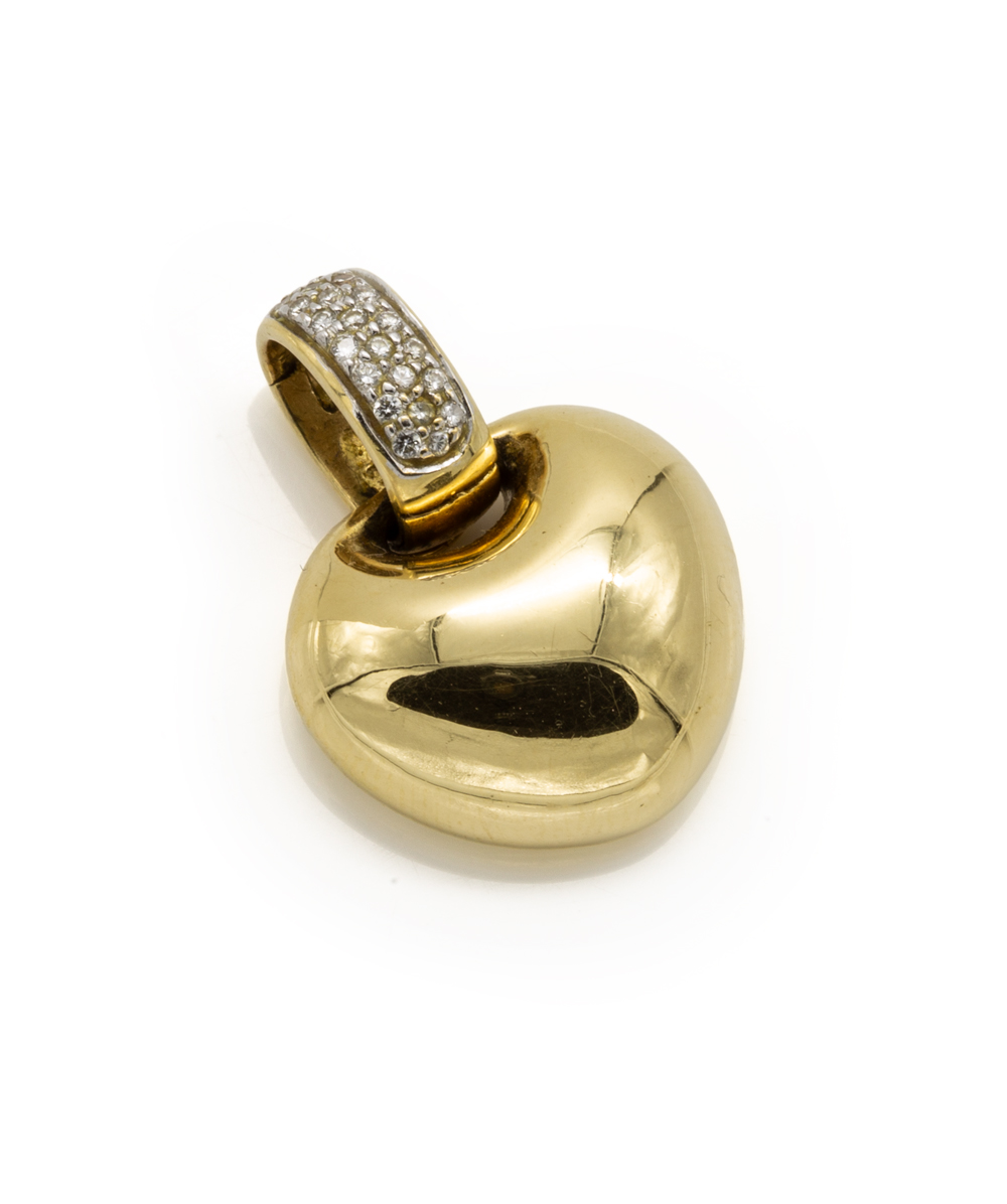 Herzanhänger mit Brillanten 750er Gold bicolor