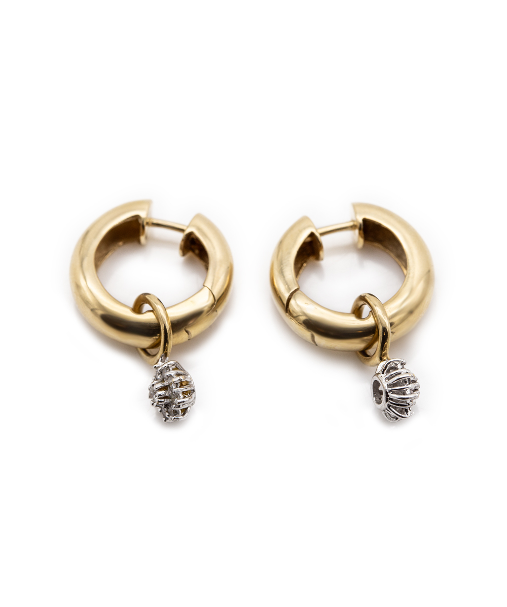 Creolen mit Brillanten 585er Gold bicolor