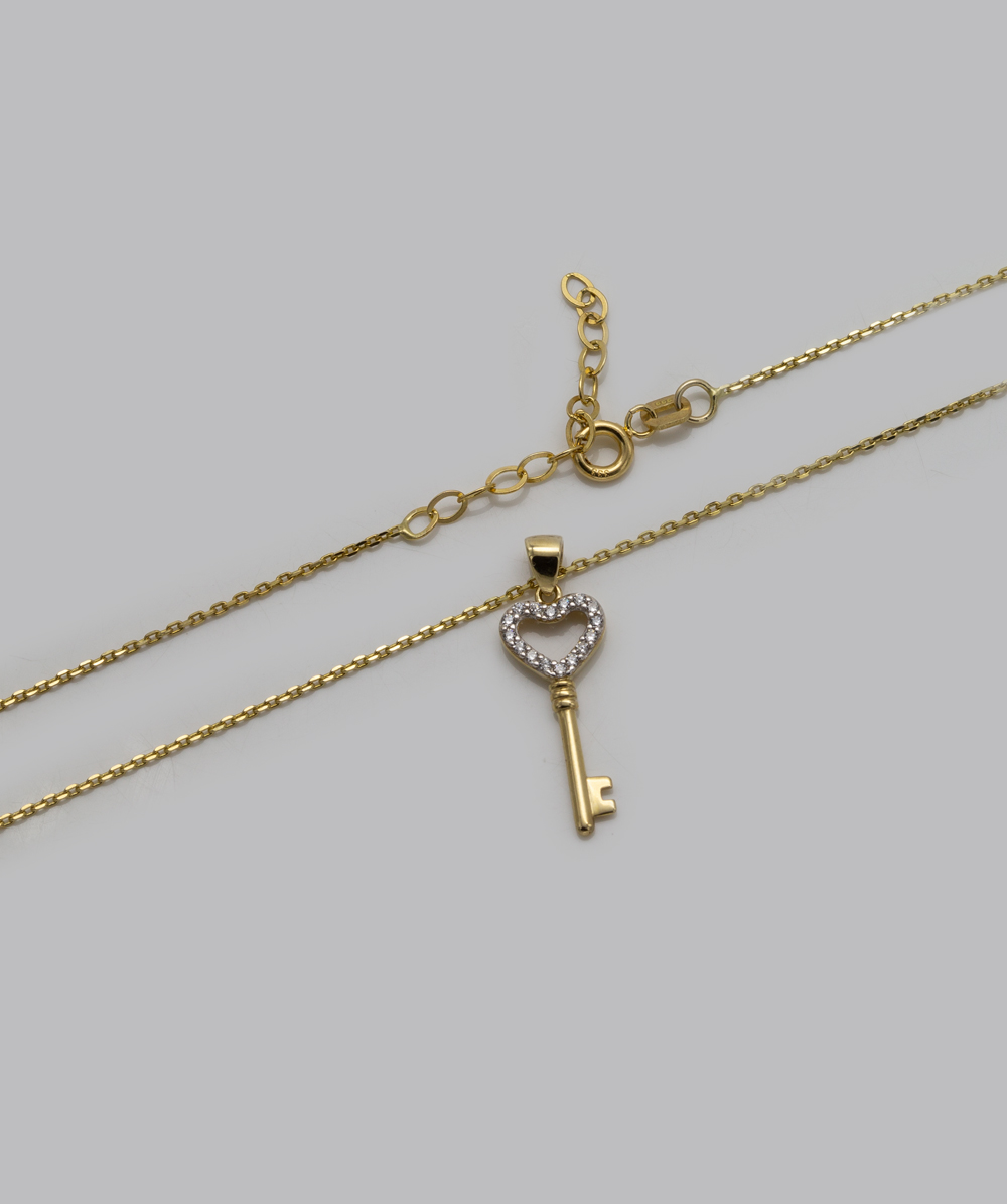 Kette mit Schlüsselanhänger 333er Gelbgold