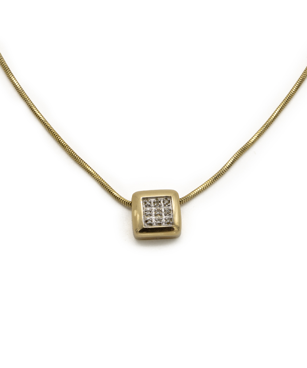 Collierkette mit Diamanten 585er Gold bicolor