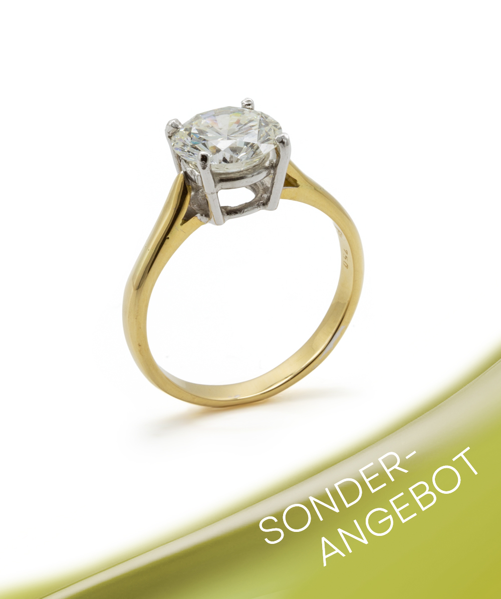 Ring mit Brillant 750er Gold bicolor