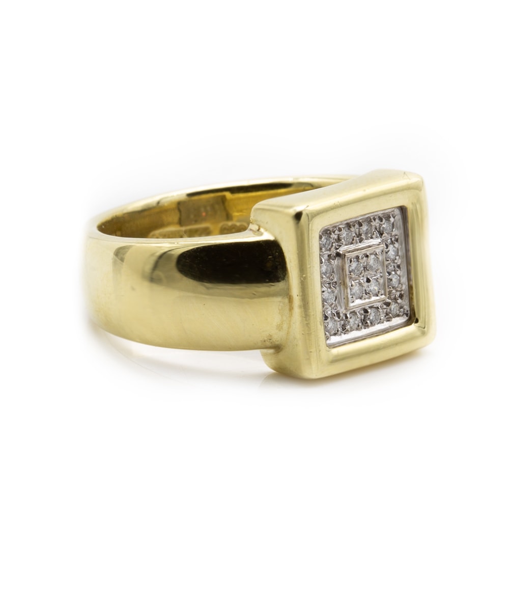 Ring mit Brillanten 585er Gold bicolor