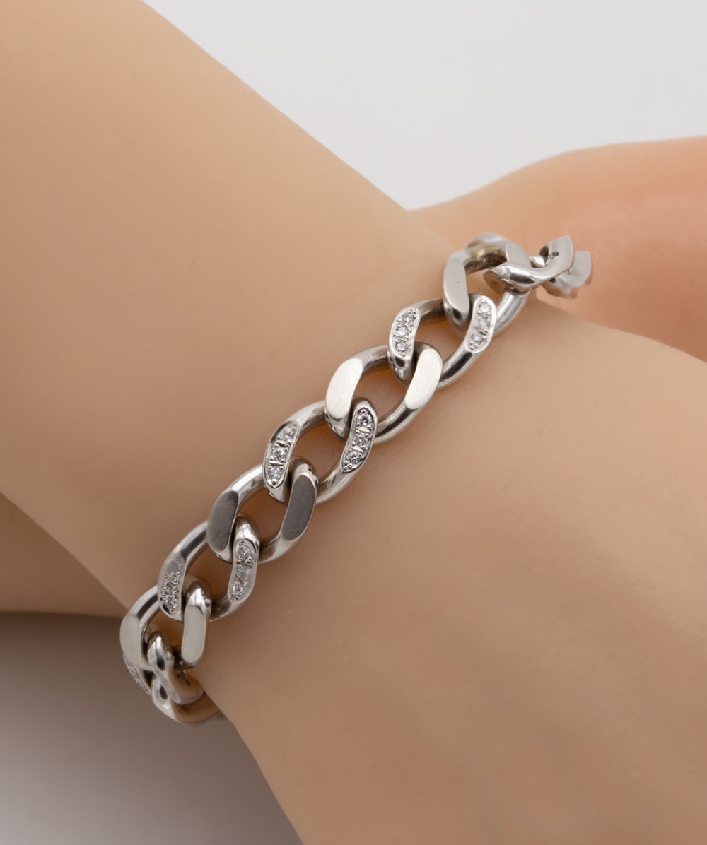 Brillantarmband massiv 750er Weißgold