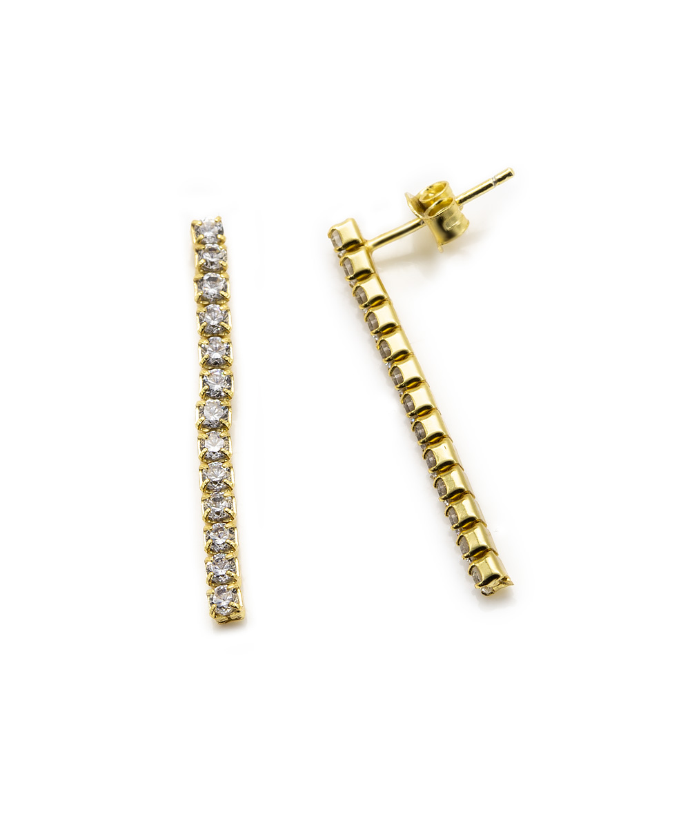 Ohrstecker mit Zirkonia 925er Silber vergoldet