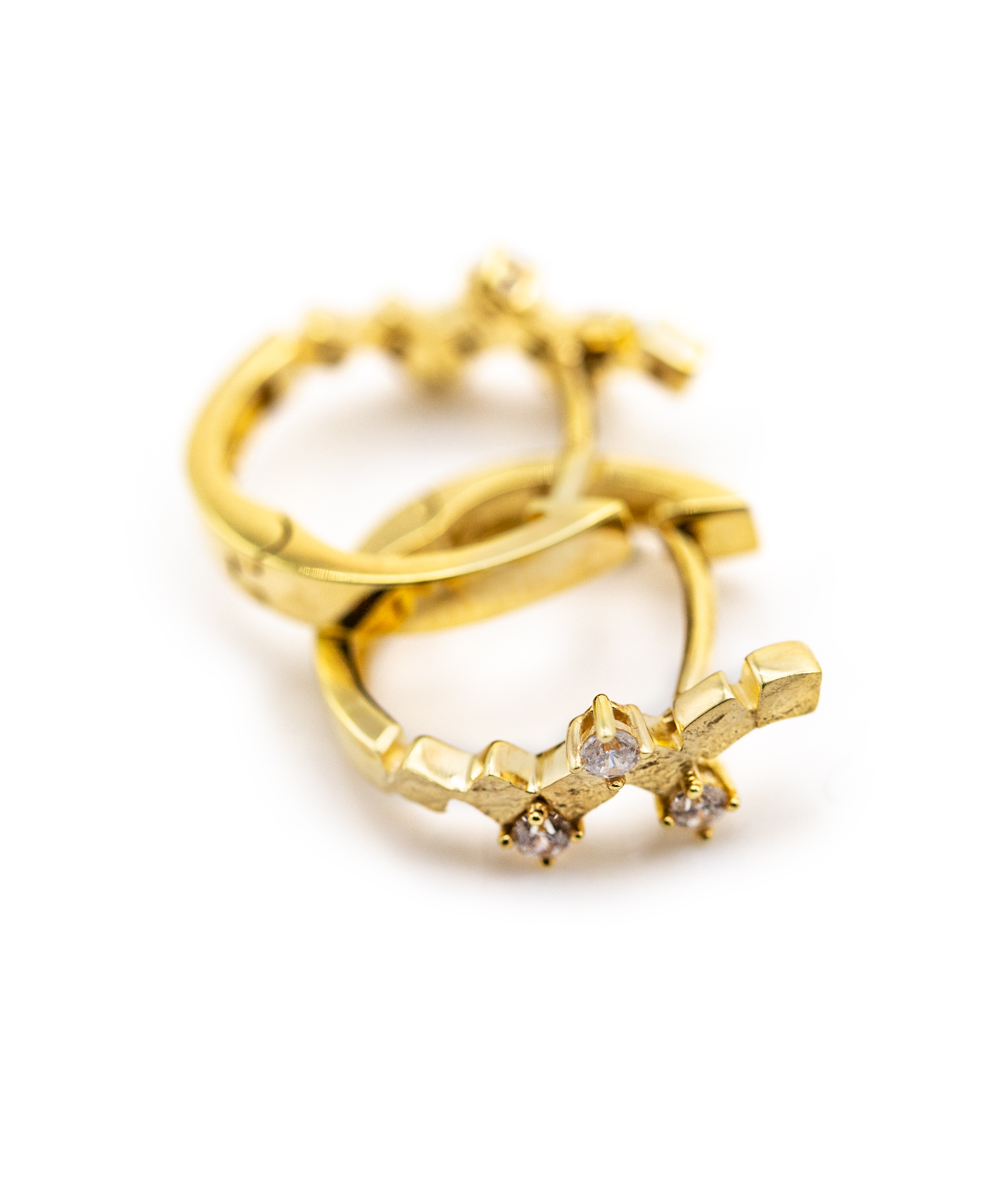 Creolen mit Zirkonia 333er Gelbgold