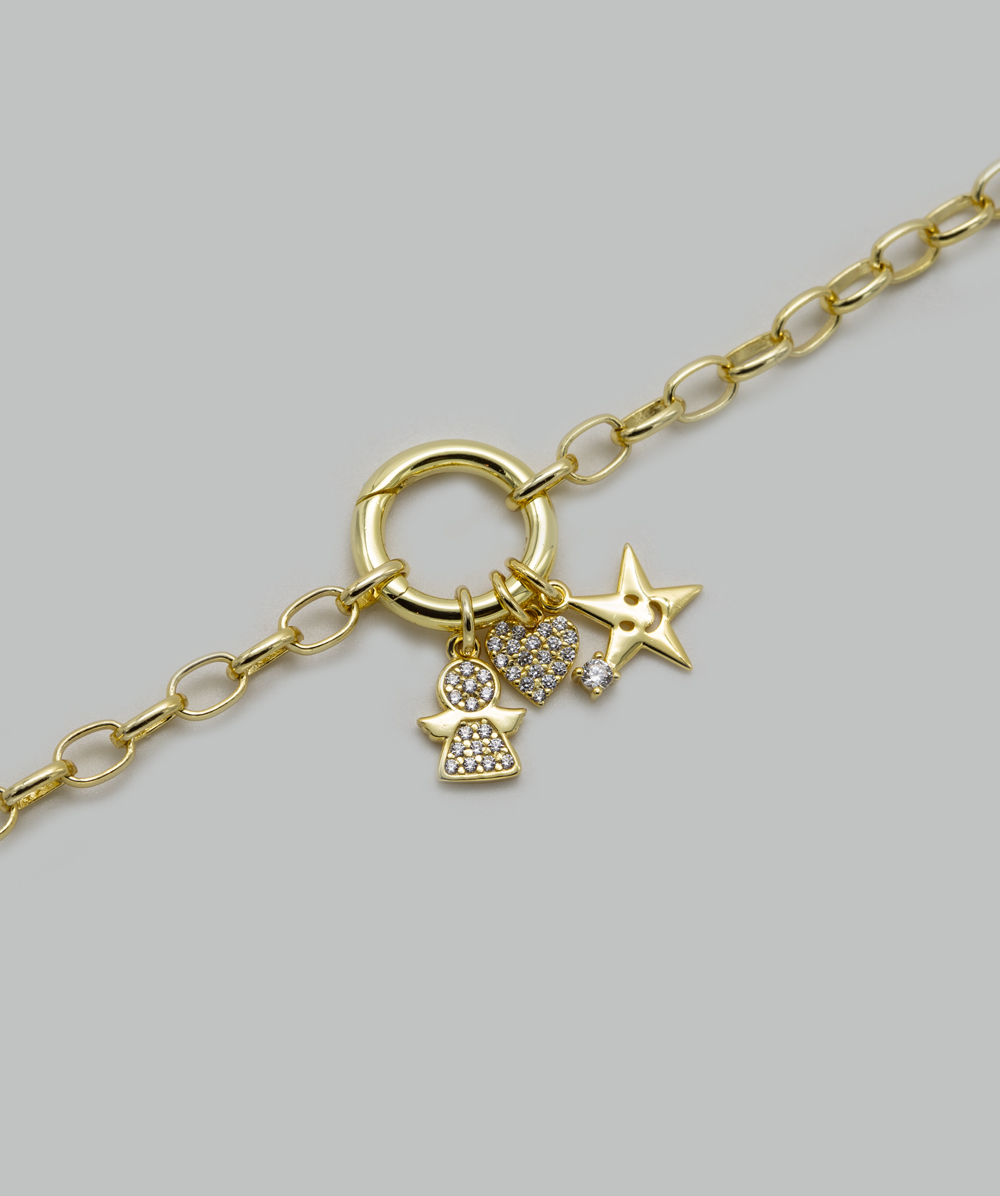 Armband mit Zirkoniaanhänger 925er Silber vergoldet - Alternative View