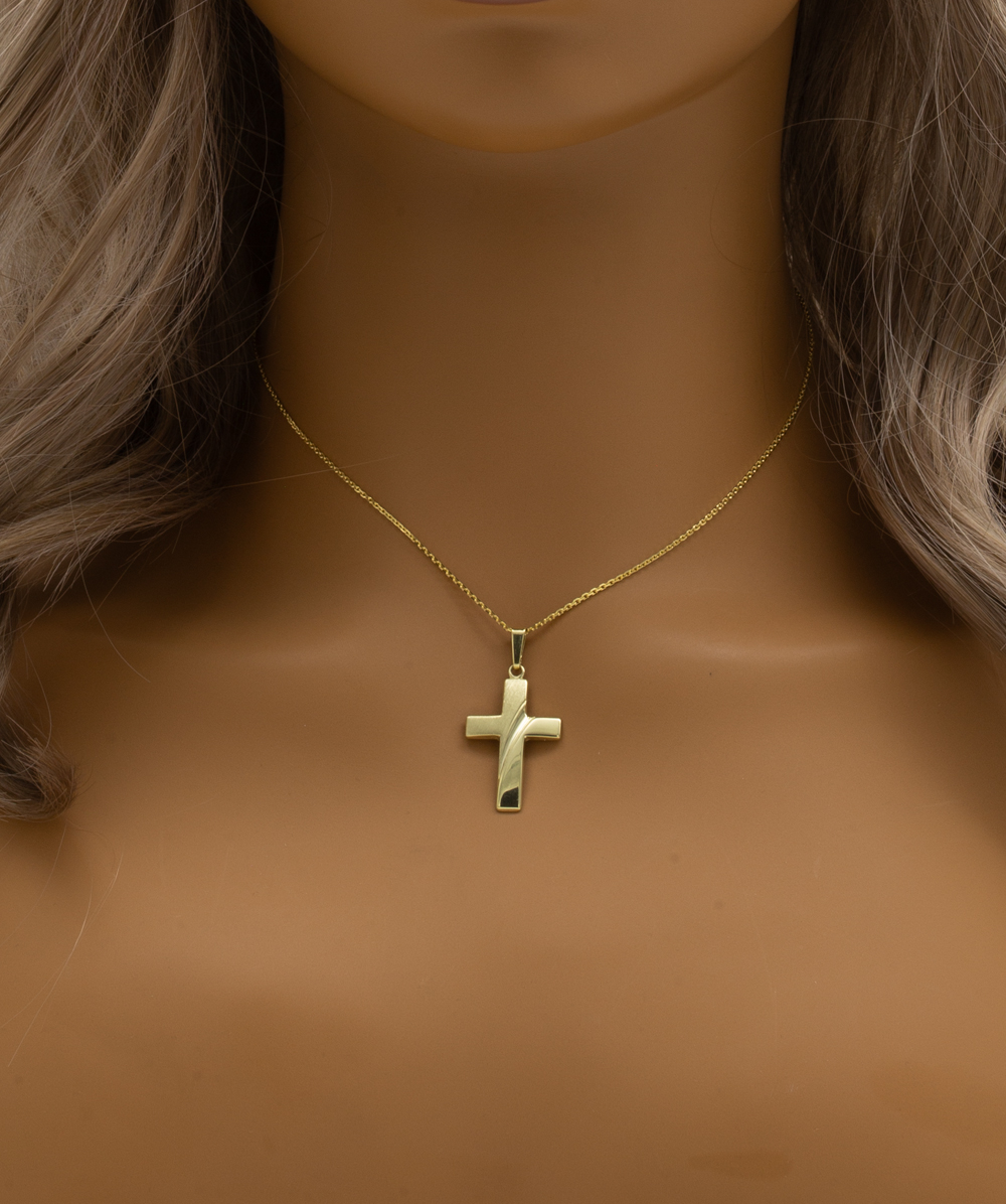Kreuzanhänger 585er Gelbgold