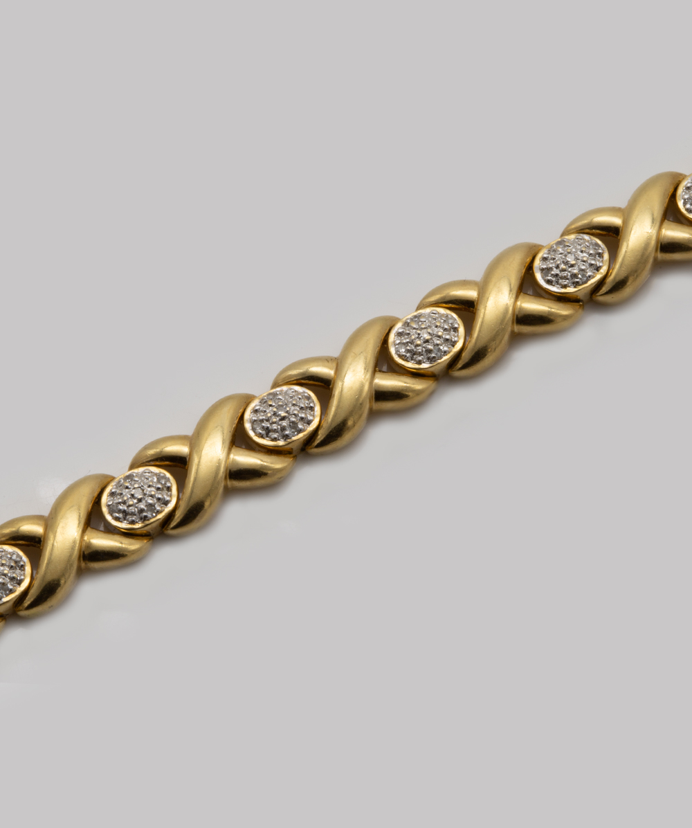 Armband mit Diamanten 585er Gold bicolor