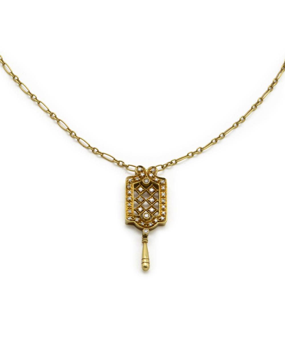 Halskette mit Diamanten 750er Gelbgold