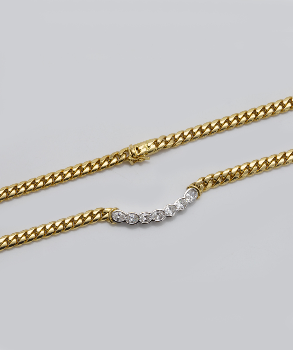 Collier mit Brillanten 750er Gold bicolor