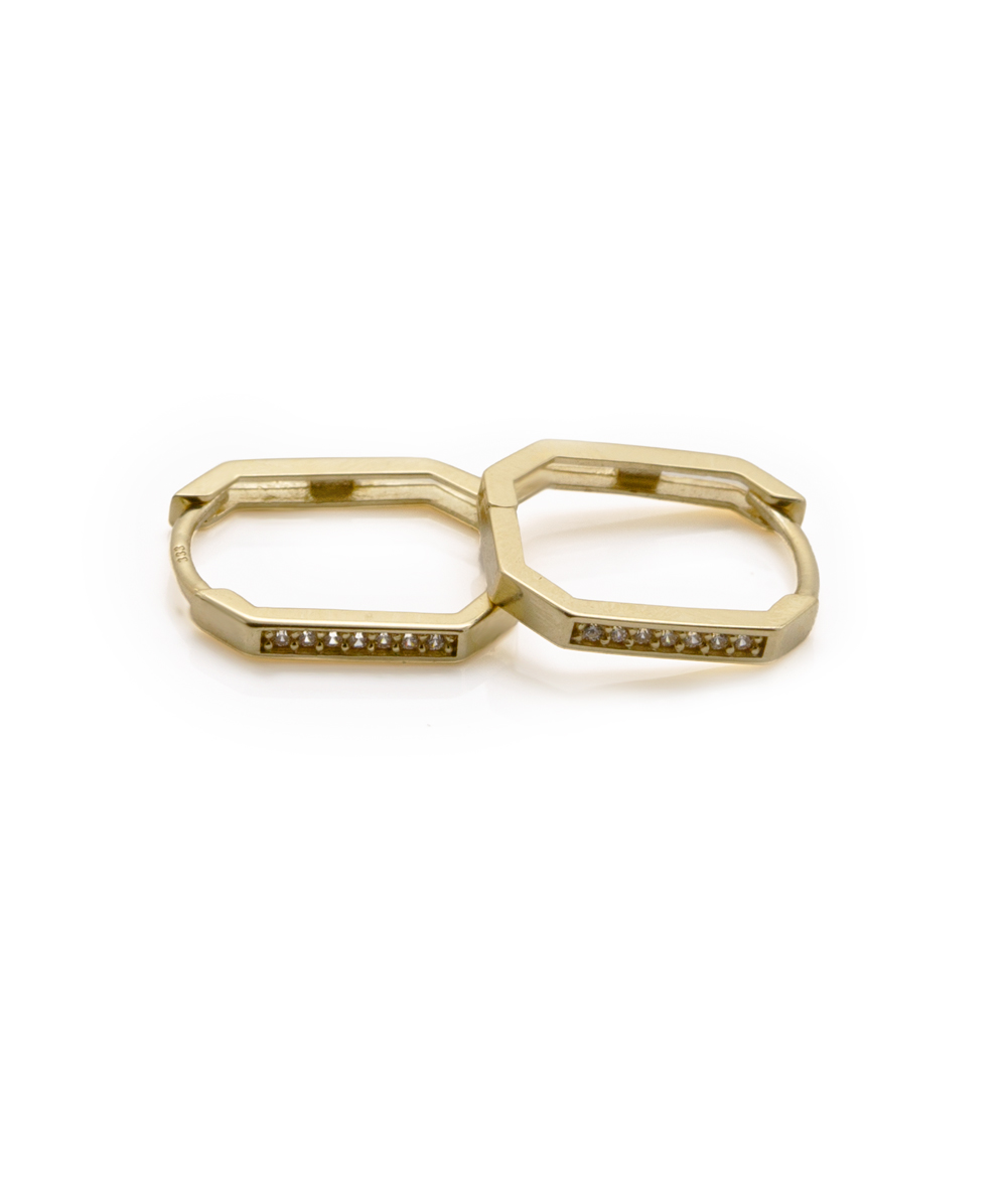 Creolen mit Zirkonia 333er Gelbgold