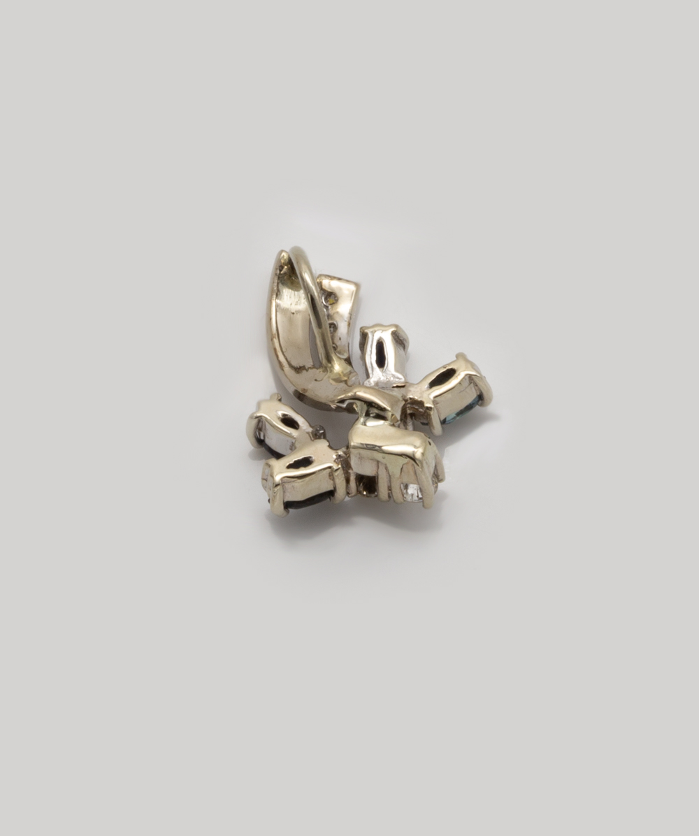 Anhänger mit Safir 585er Weißgold