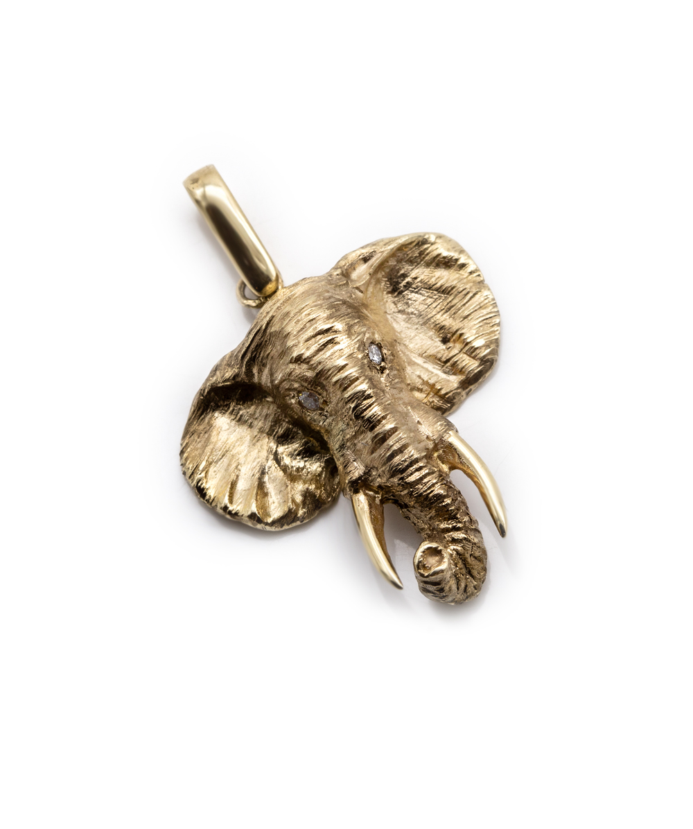 Anhänger Elefant mit Brillanten 585er Gelbgold