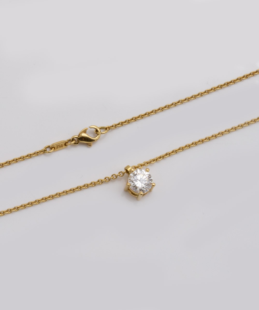 Halskette mit Brillantsolitär 750er Gelbgold
