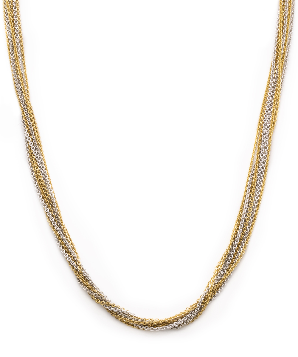 Collier 7-reihig 750er Gold bicolor