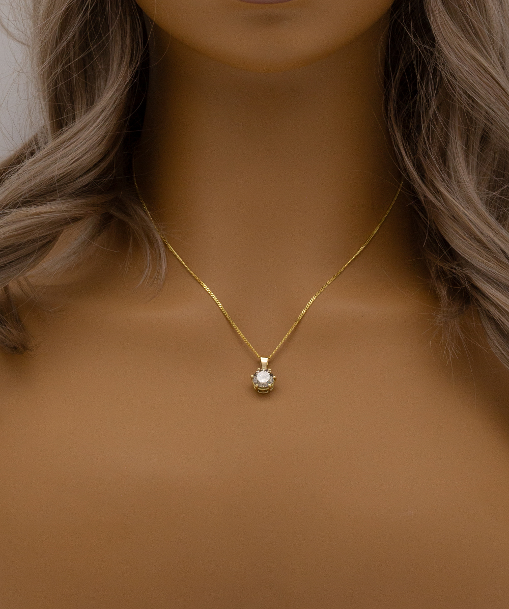 Anhänger mit Brillantsolitär 750er Gelbgold