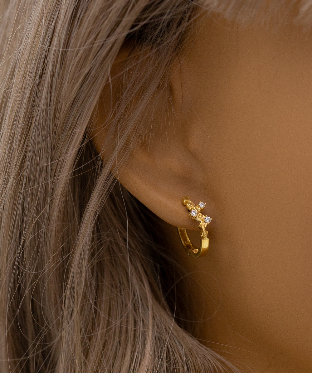 Creolen mit Zirkonia 333er Gelbgold