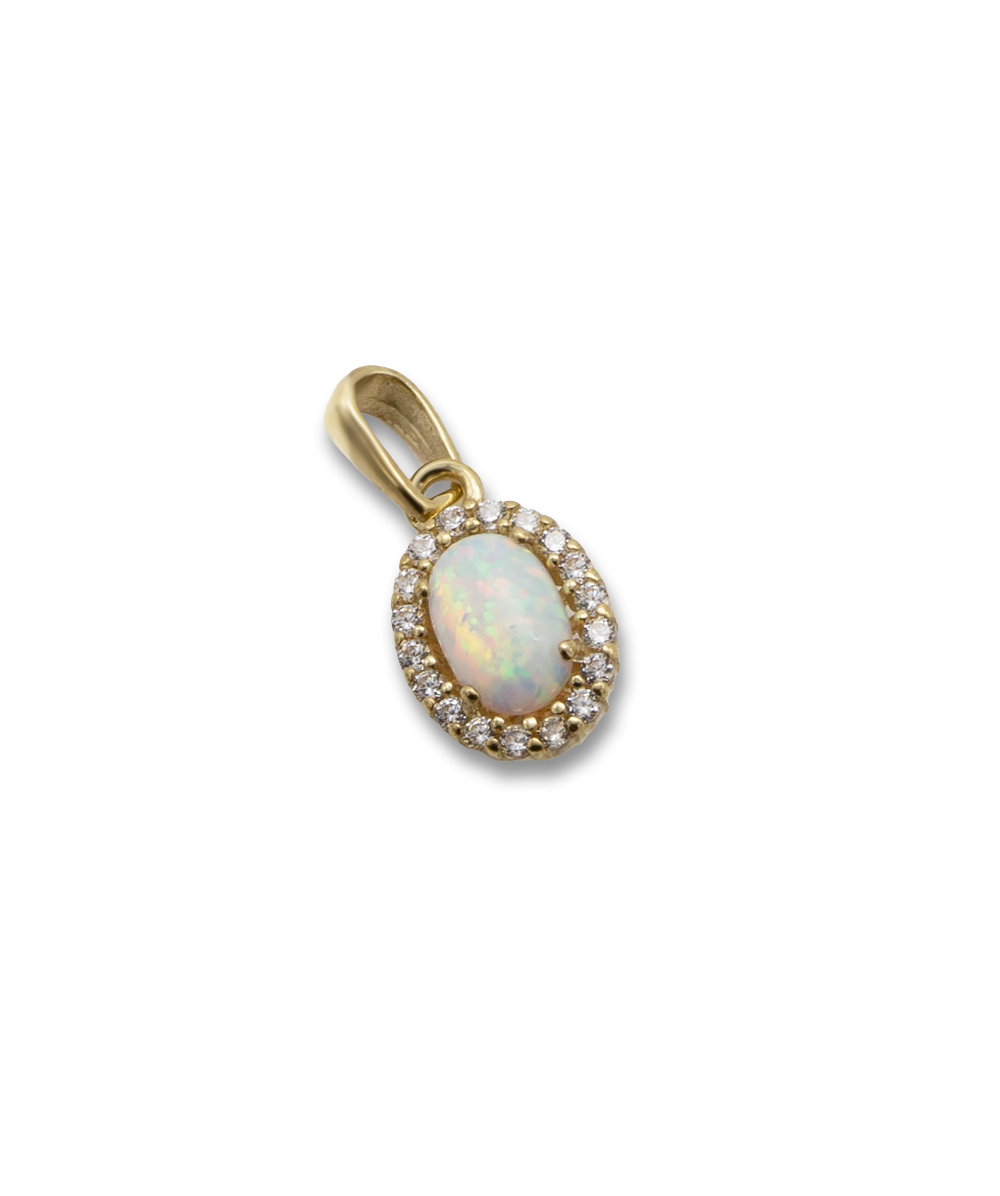 Anhänger mit Opal-Zirkonia 333er Gelbgold