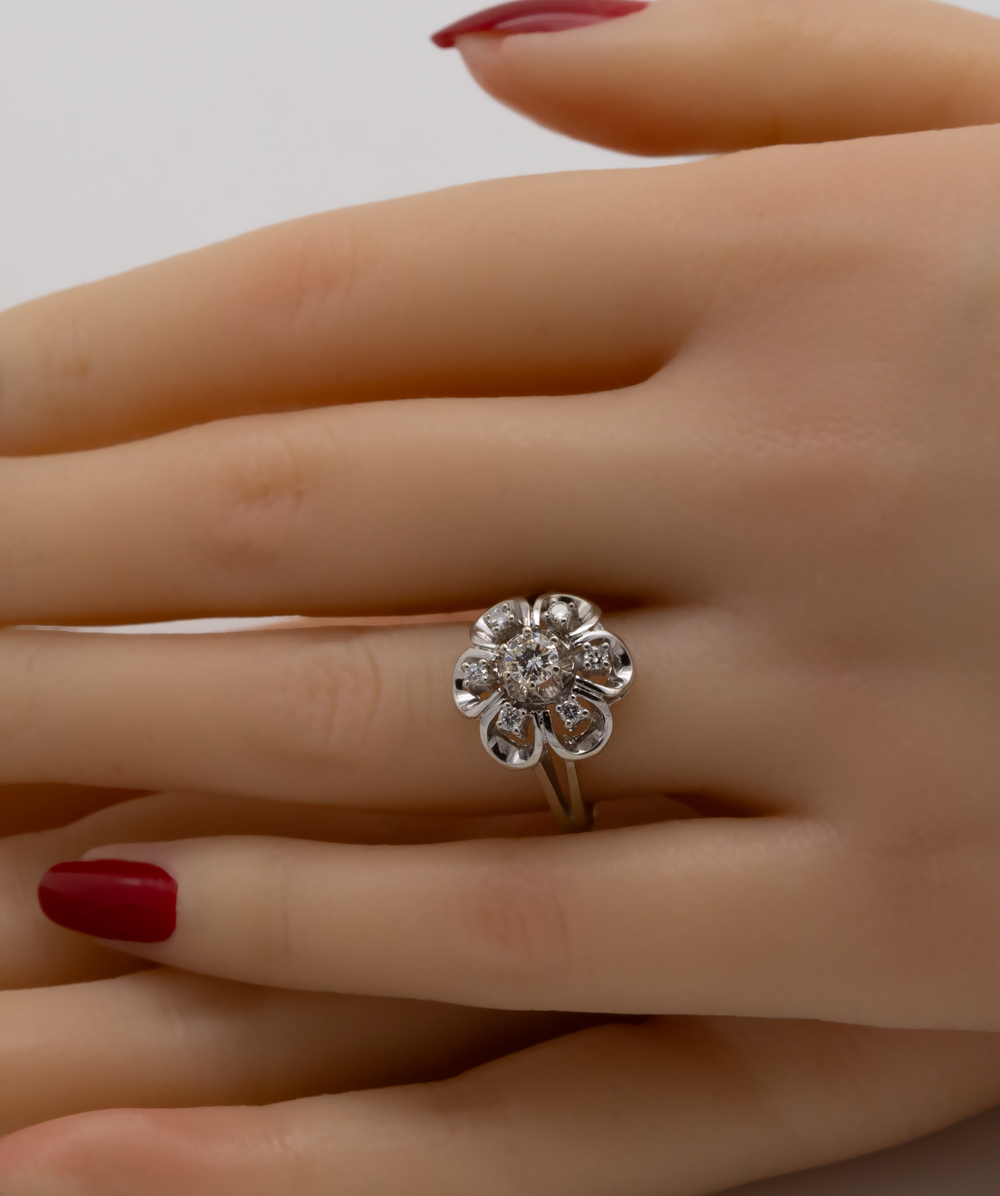 Ring mit Brillanten 585er Weißgold