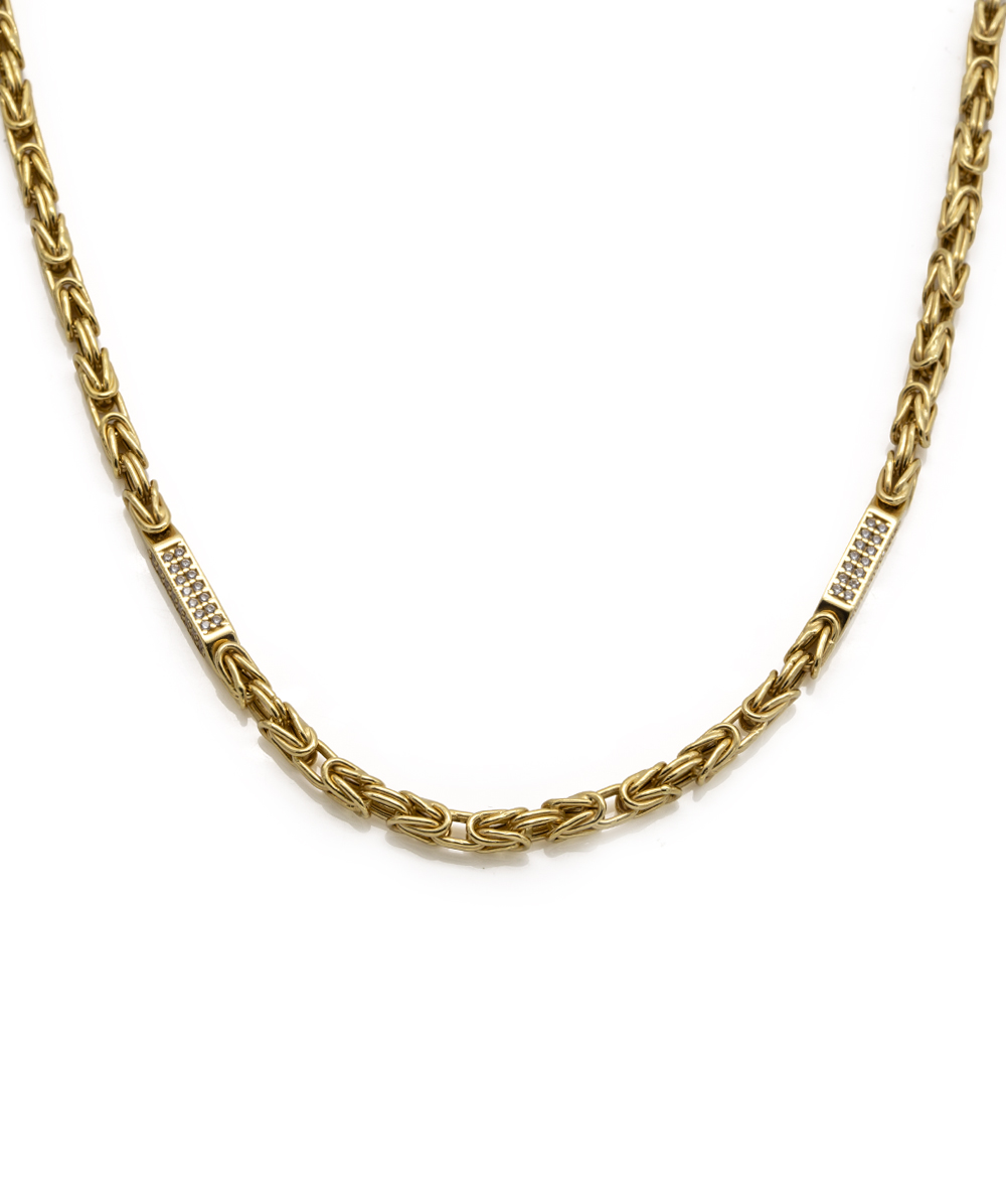 Königskette mit Zirkonia 585er Gelbgold