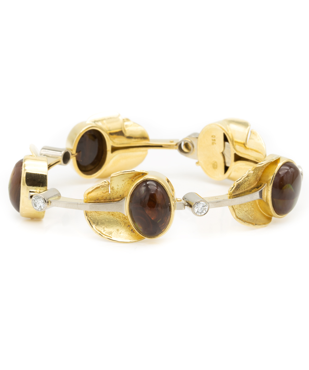 Armband mit Opalen und Brillanten 750er Gelbgold
