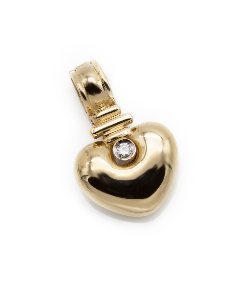 Herzanhänger mit Brillantsolitär 585er Gold  