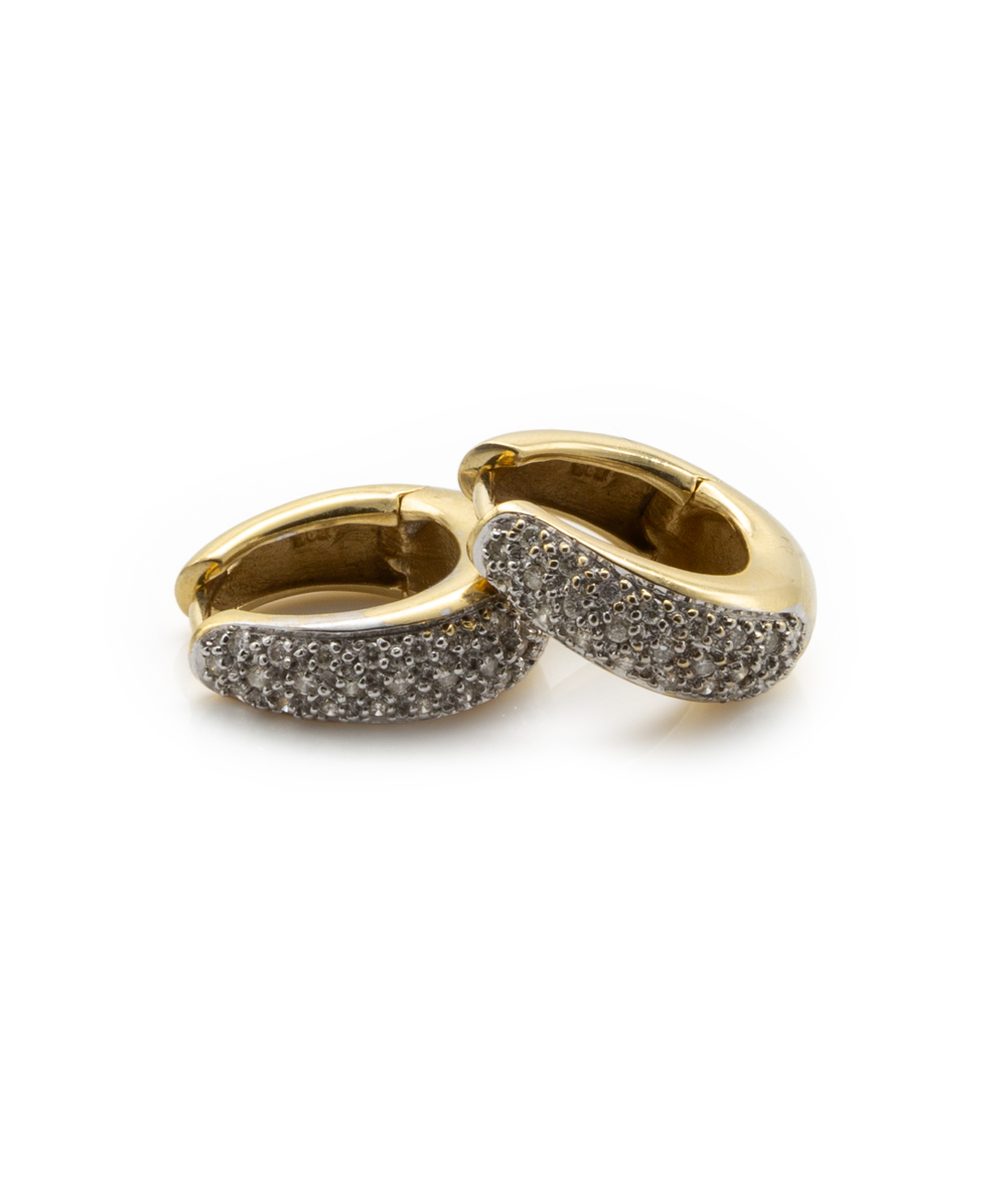 Creolen mit Brillanten 585er Gold bicolor
