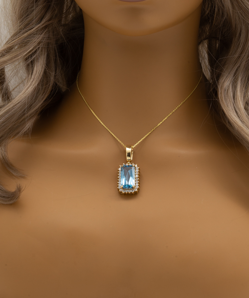Anhänger mit Zirkonia 585er Gelbgold