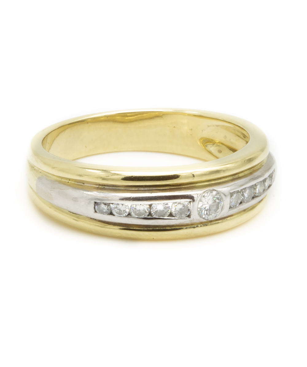 Ring mit Brillanten 585er Gold bicolor