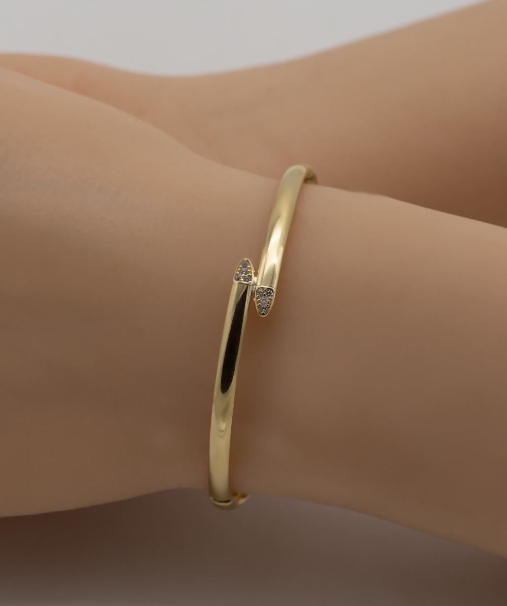  Armspange mit Zirkonia 333er Gelbgold