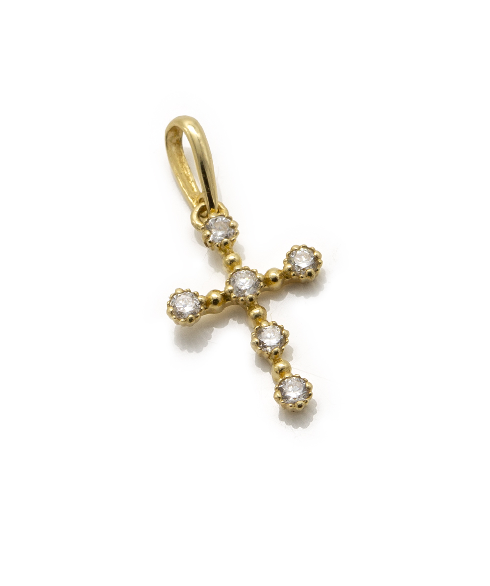 Kreuzanhänger mit Brillanten 333er Gelbgold