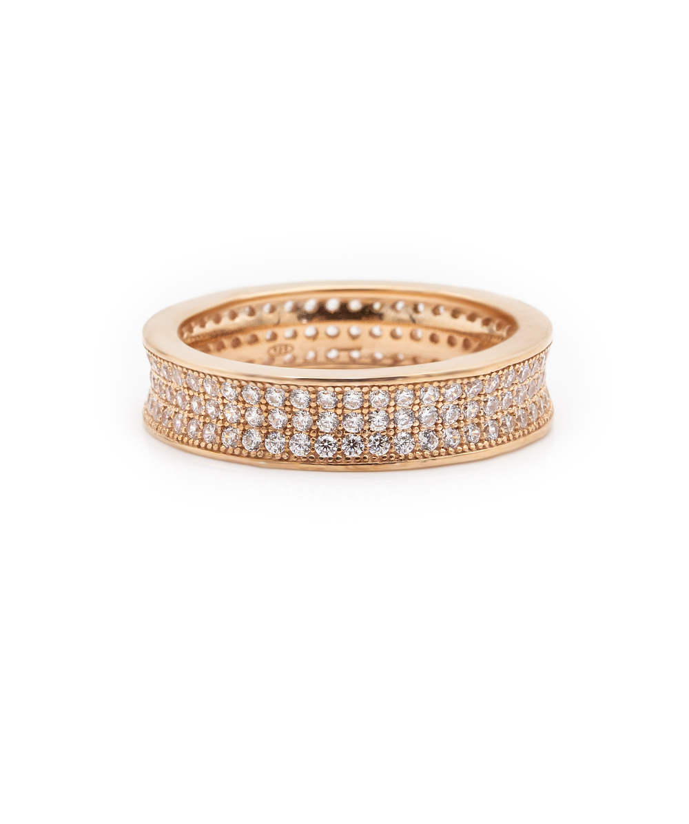 Memoirering mit Zirkonia 925er Silber rosévergoldet