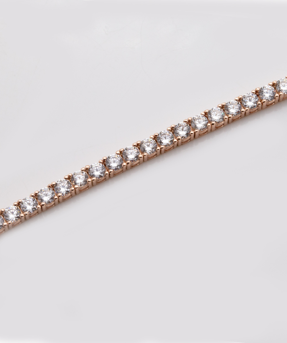 Tennisarmband mit Zirkonia 925er Silber rosévergoldet