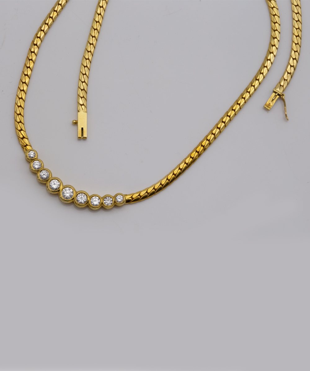 Collier mit Brillanten 750er Gelbgold