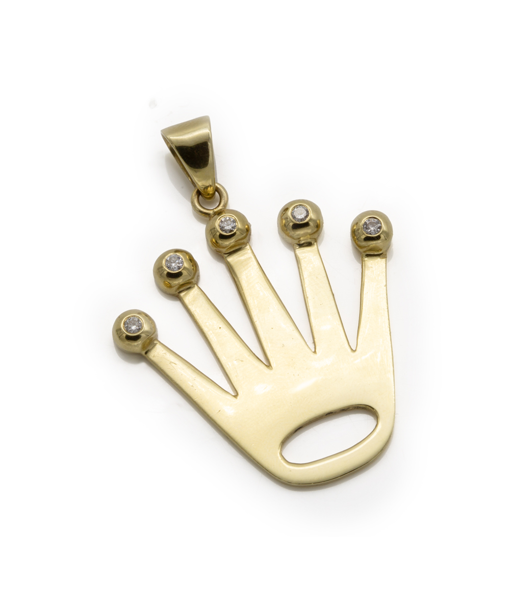 Brillantanhänger Krone 585er Gelbgold