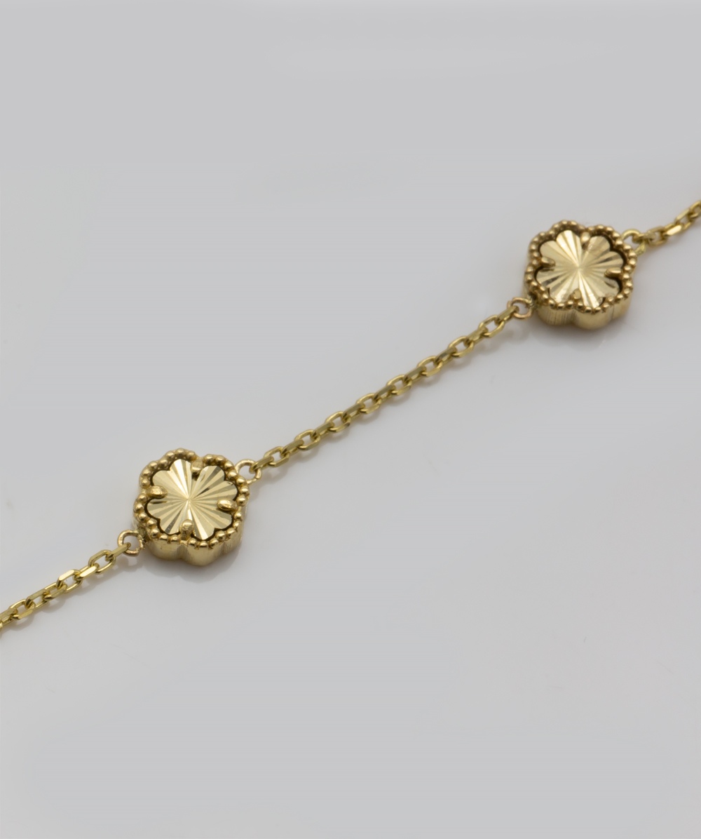 Armband mit Kleeblatt 333er Gelbgold