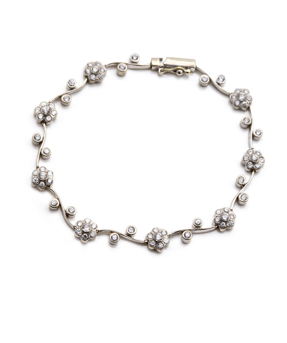 Armband mit diversen Steinen 585er Weißgold