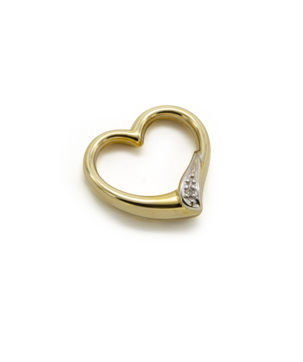 Herzanhänger mit Diamanten 333er Gold bicolor