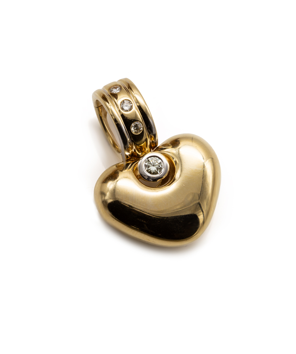 Clip-Herzanhänger mit Brillanten 585er Gold bicolor