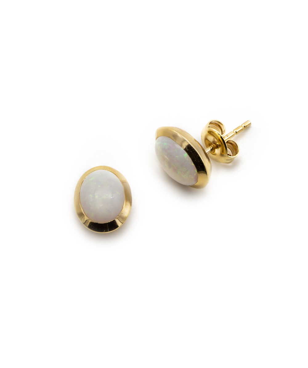 Ohrstecker mit Echt Opal 585er Gelbgold
