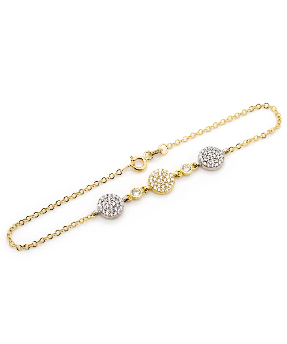 Armband Zirkonia 585er Gold bicolor