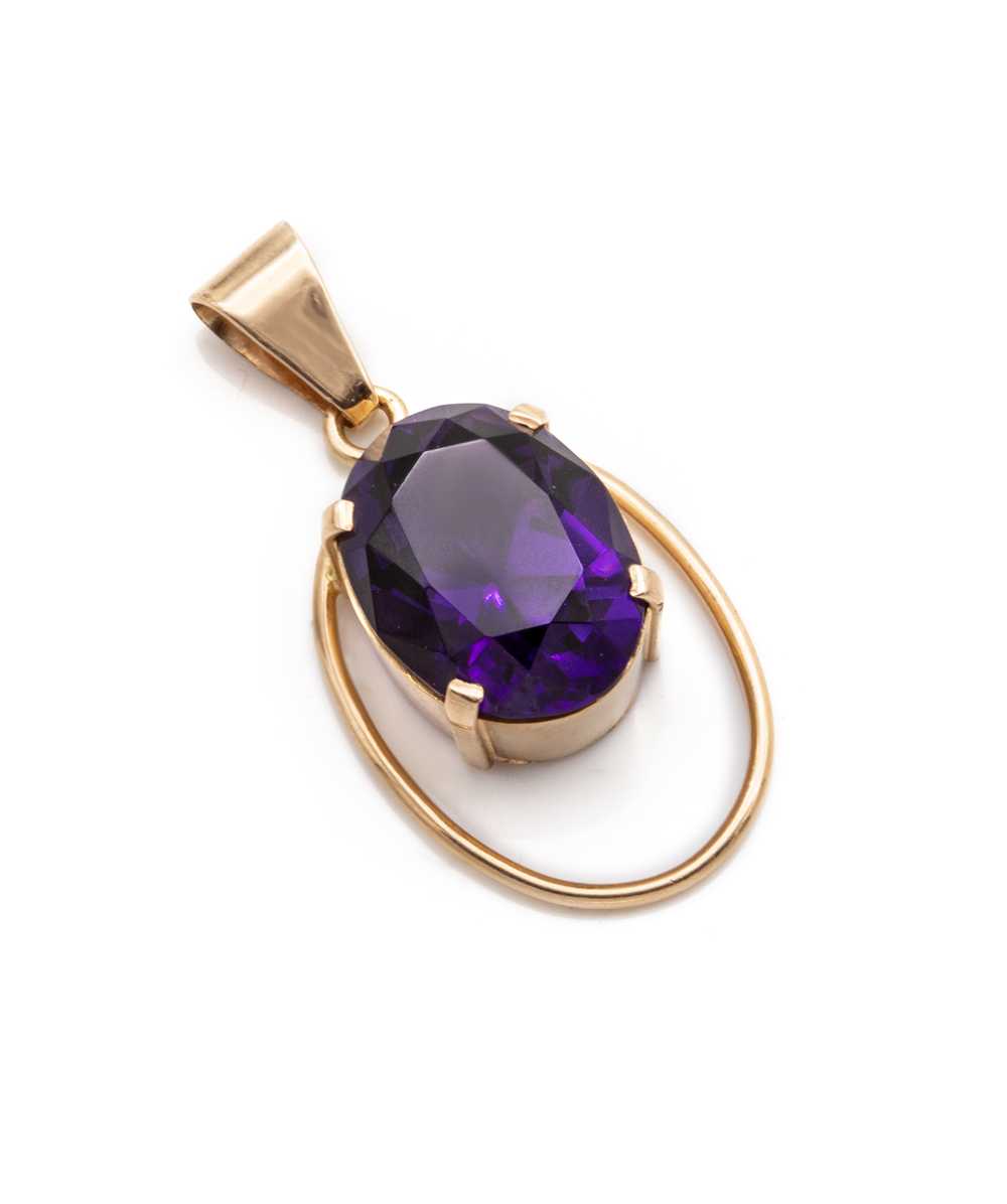 Anhänger mit Echt Amethyst 585er Gelbgold