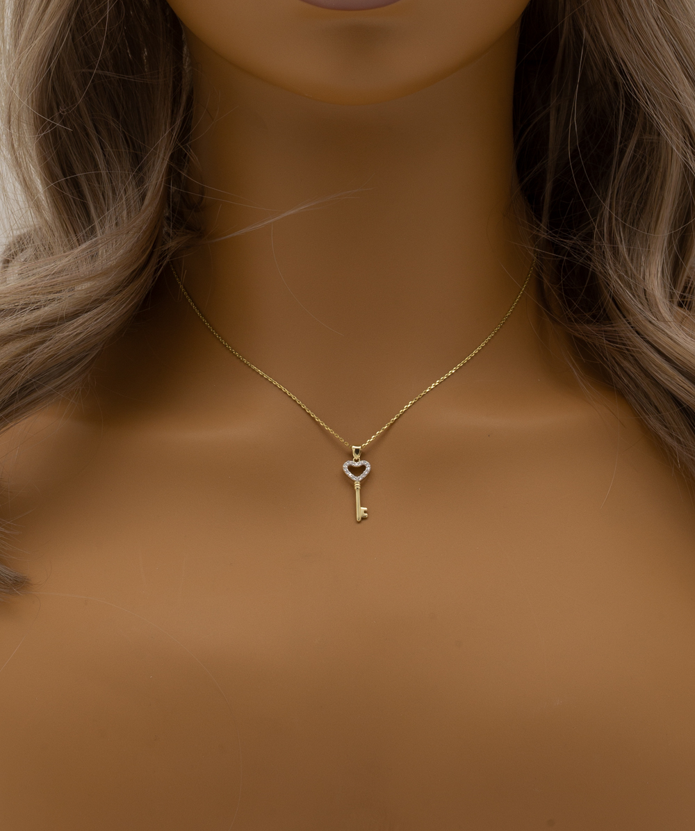 Kette mit Schlüsselanhänger 333er Gelbgold