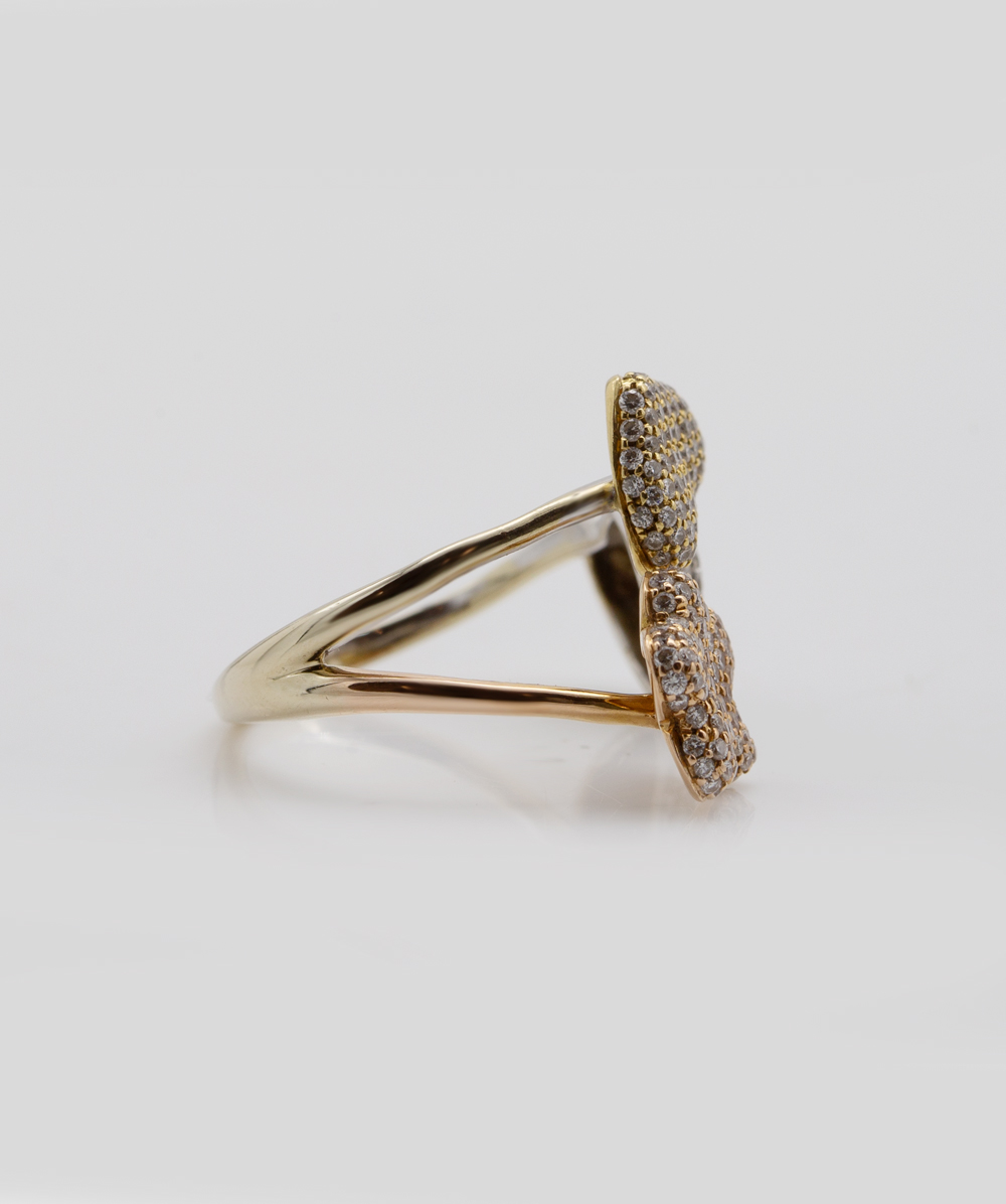 Brillantring Herz und Blume 750er Gold tricolor - Alternative View