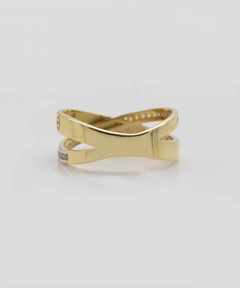 Ring mit Zirkonia 333er Gold bicolor
