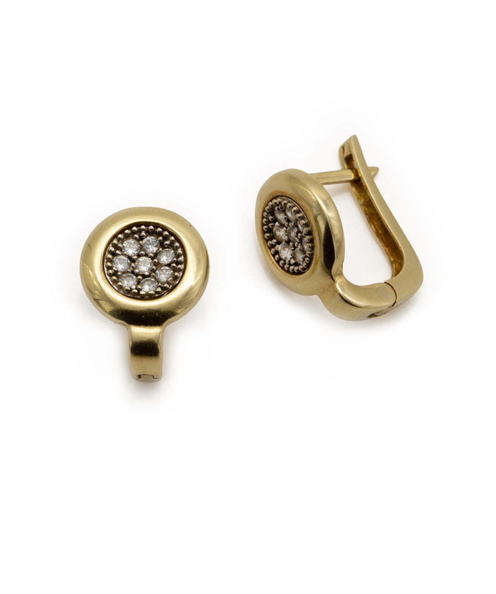 Ohrhänger mit Zirkonia 585er Gold bicolor