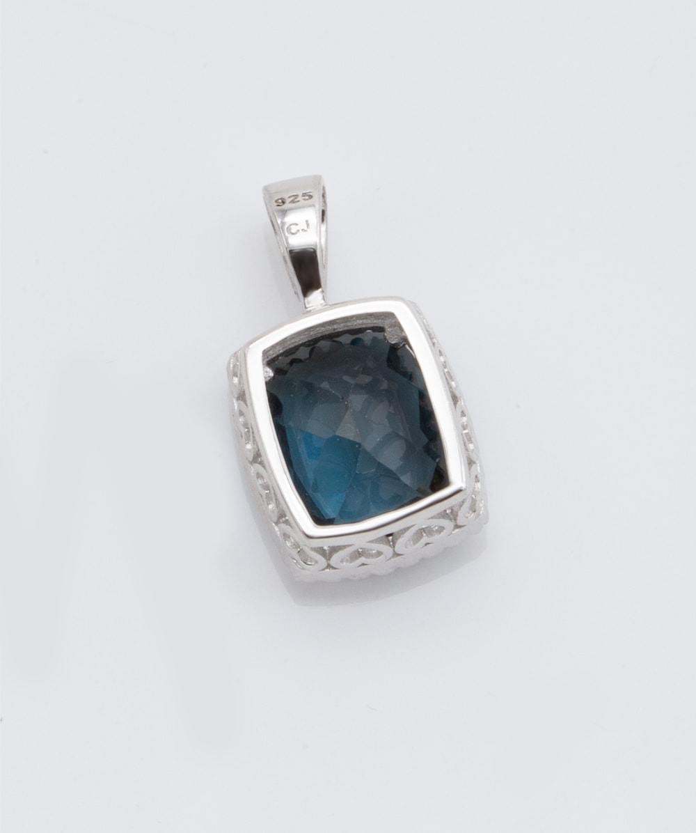 Anhänger mit Zirkonia und Topas London Blue 925er Silber 