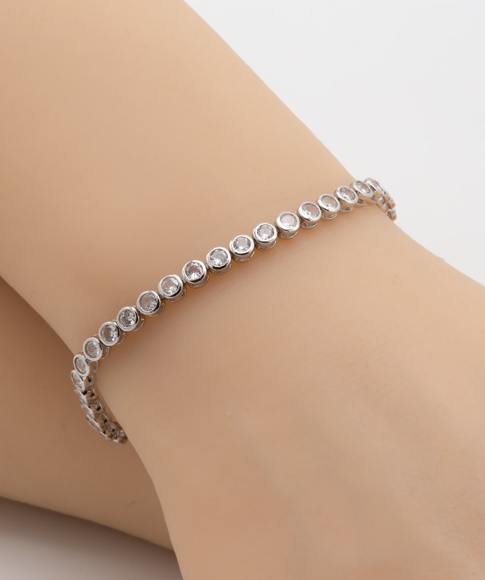 Tennisarmband mit Zirkonia 925er Silber 